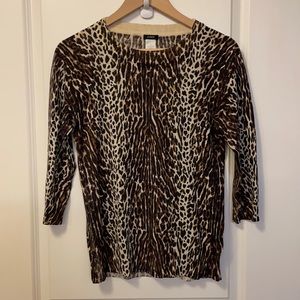 J. Crew Animal Print Merino Wool Sweater S M